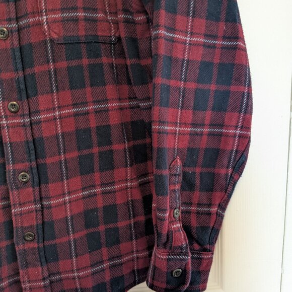 Orvis Plaid Heavyweight Flannel Shirt Jacket Mens Med Red Pockets Button Down - Picture 4 of 8
